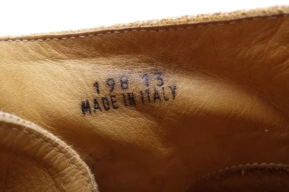 Billy Reid Boots Mens Size 13 Brown Leather Canvas Chukka Ankle Made In Italy